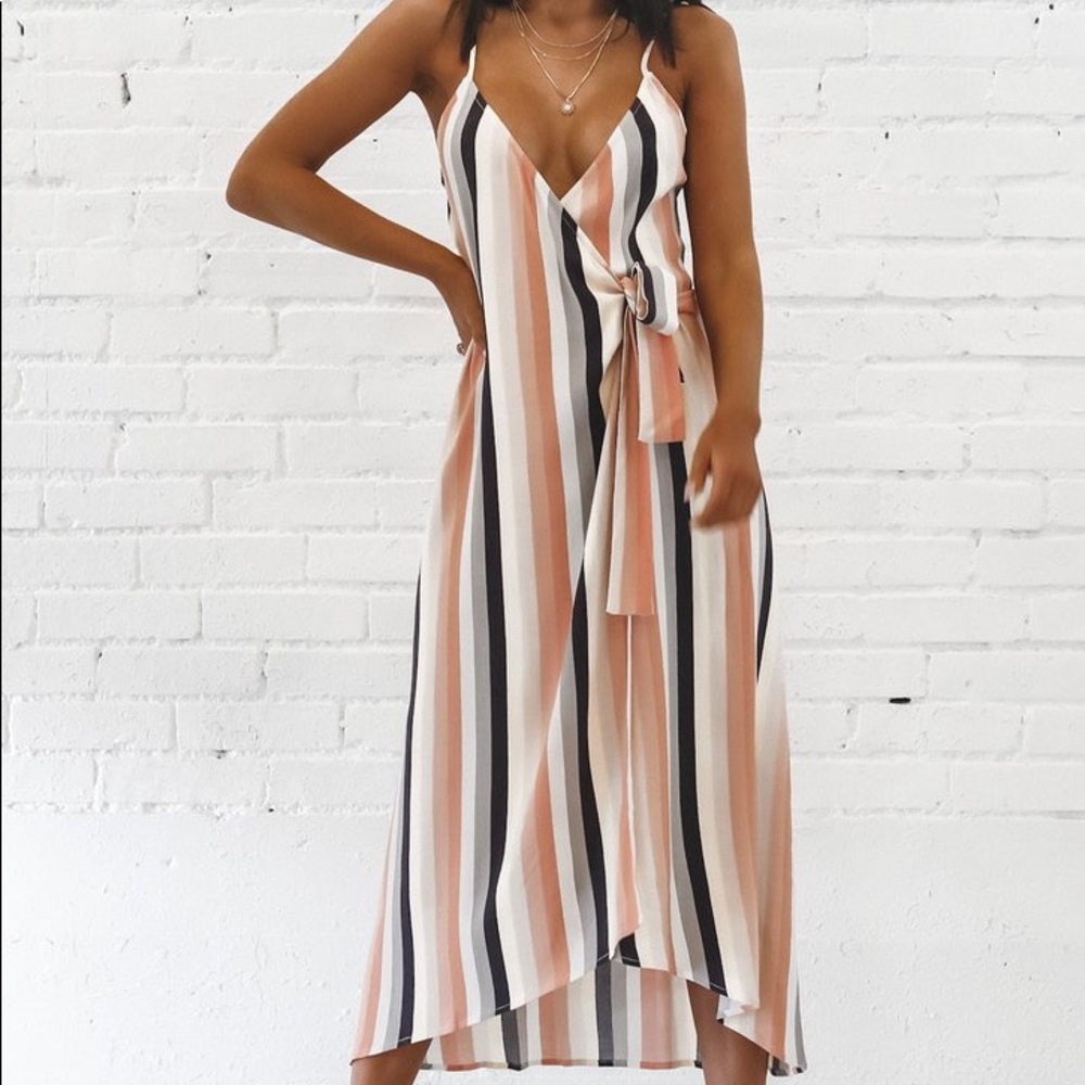 Striped Wrap Sundress Saltwater Luxe
